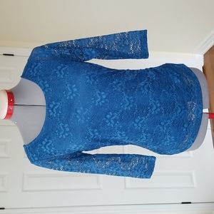 Blue lacy top